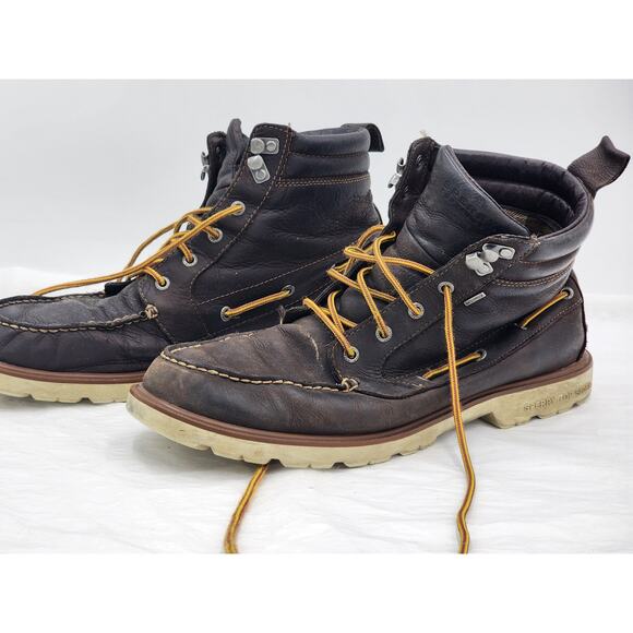 Sperry Top Sider Shoes Boot Mens 13M Non Marking Leather High Top Ankle Nautical - Picture 4 of 16